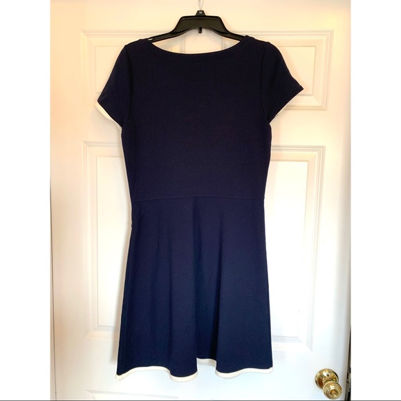 J CREW TIPPED GAMINE DRESS NAVY BLUE - Picture 5 of 9